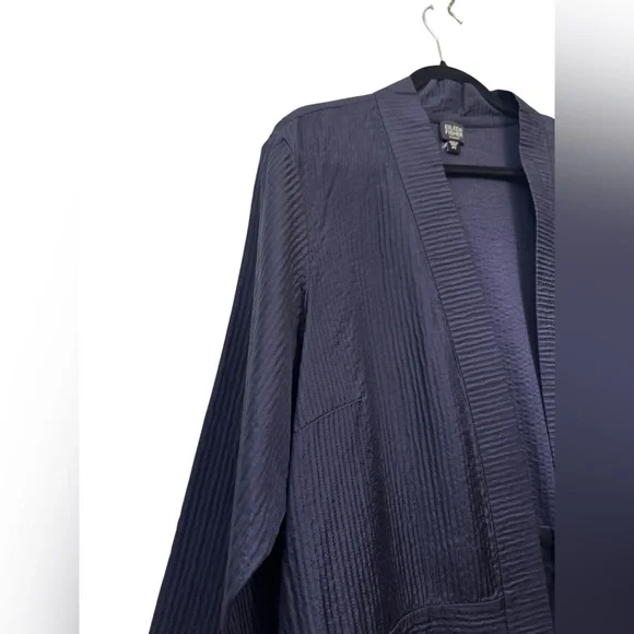 Eileen Fisher Navy Blue Open front Silk Jacket. Size 2X. EUC